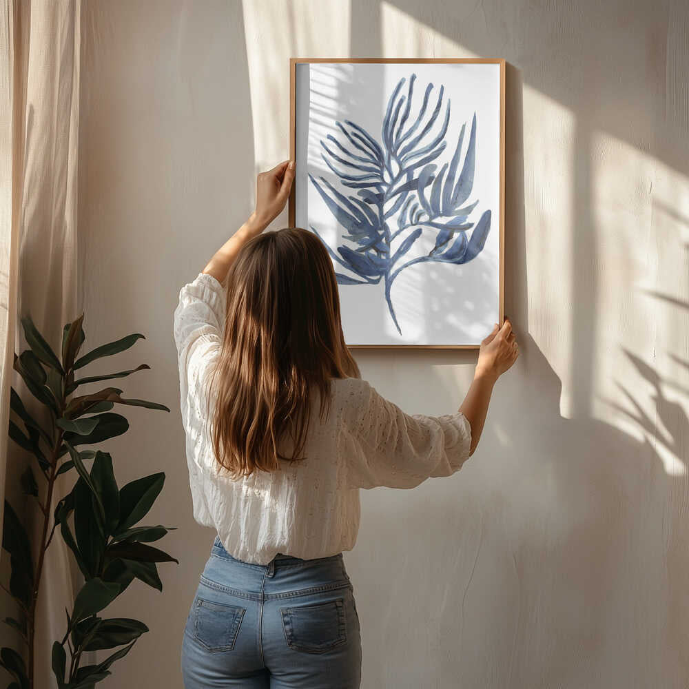 Blue Aquatic Plant Poster 1