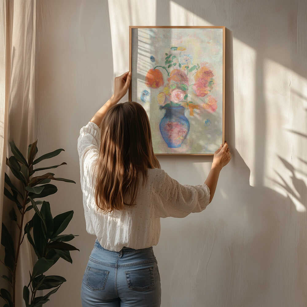 Large Vase With Flowers Poster