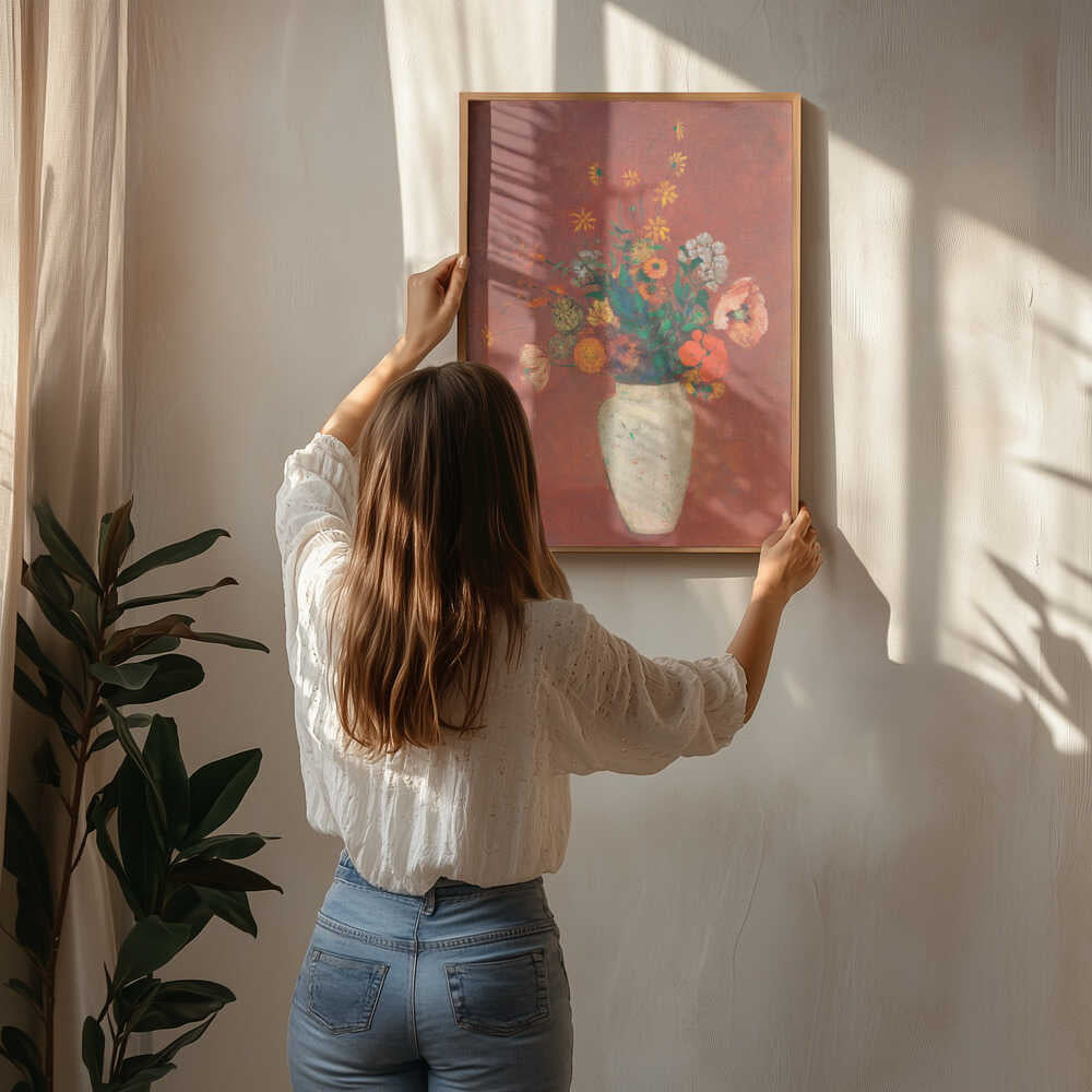 Bouquet i kinesisk vase plakat