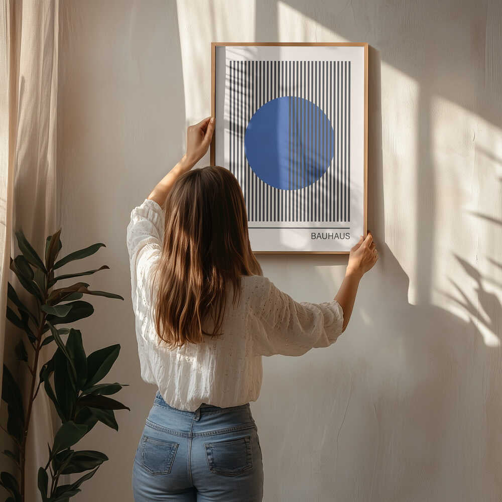 Geometrisk blå cirkel Poster