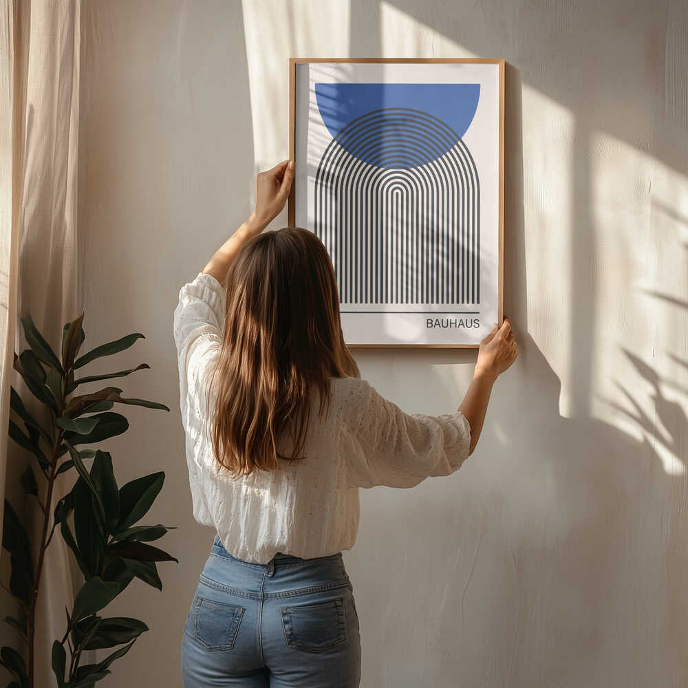 Abstrakt Blå Bue Plakat