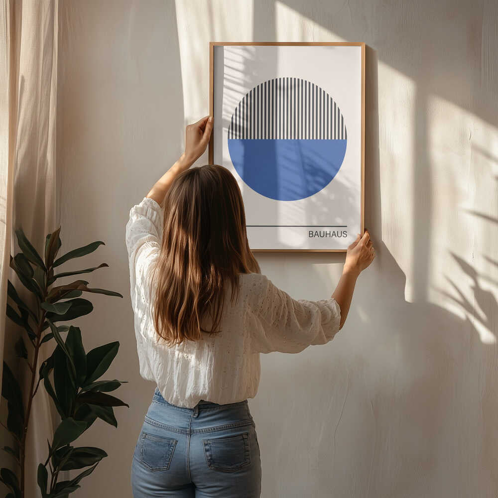 Geometrisk Blå Cirkel Plakat