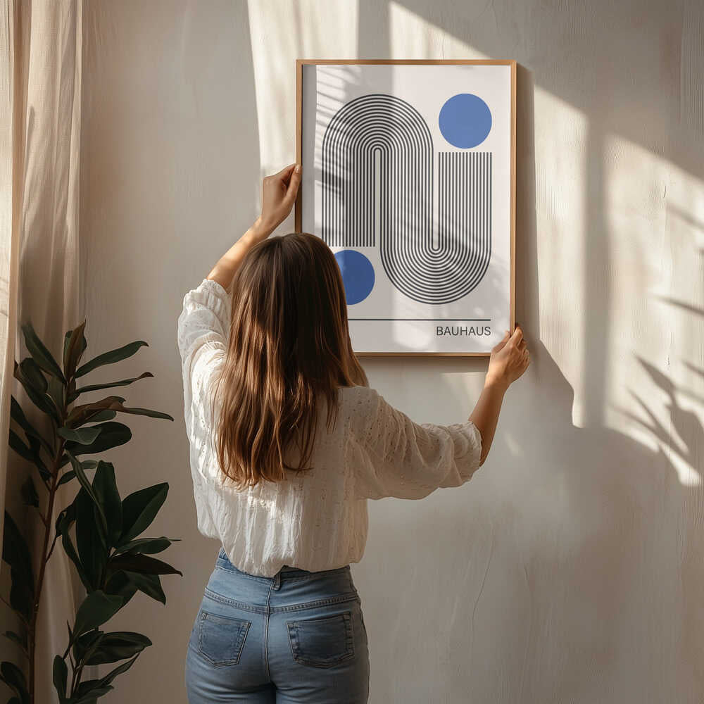 Modern Curves Blue Circles Poster