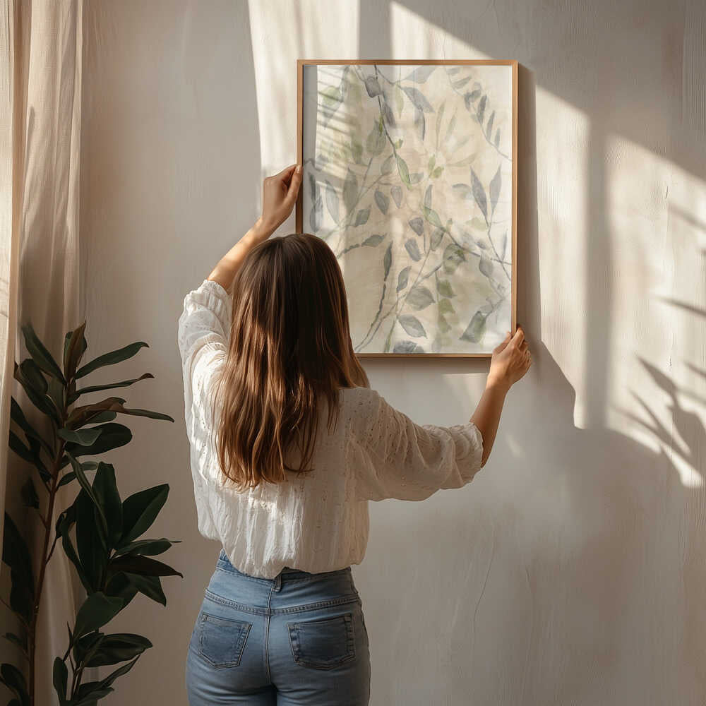 Soft Botanical Leaves Poster