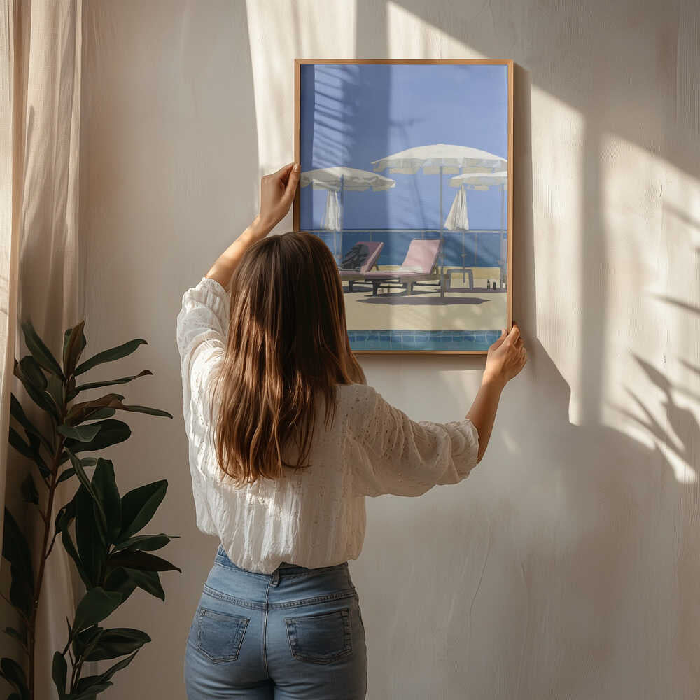 Solstolar på stranden Poster