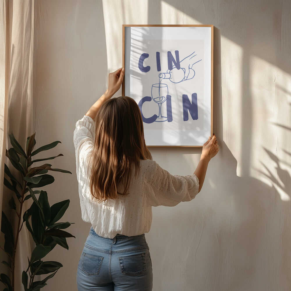 Skål i blått Poster
