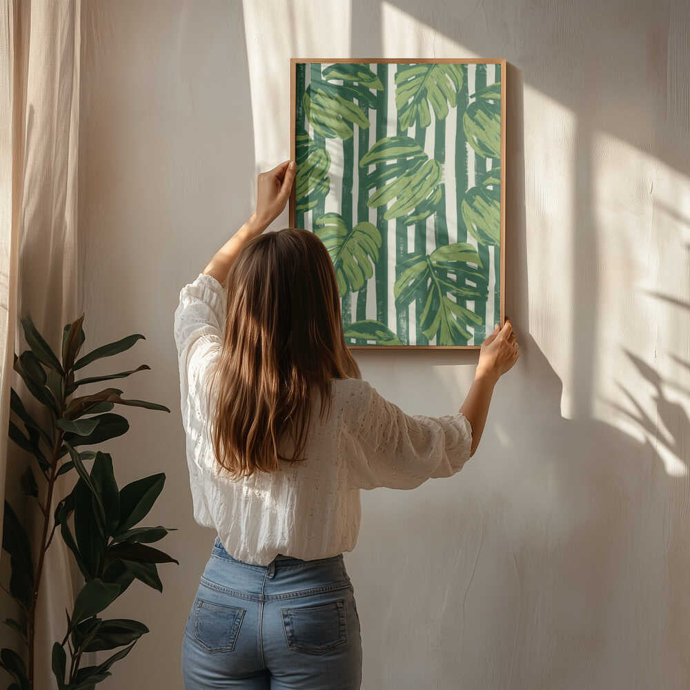 Monstera-blad ränder Poster