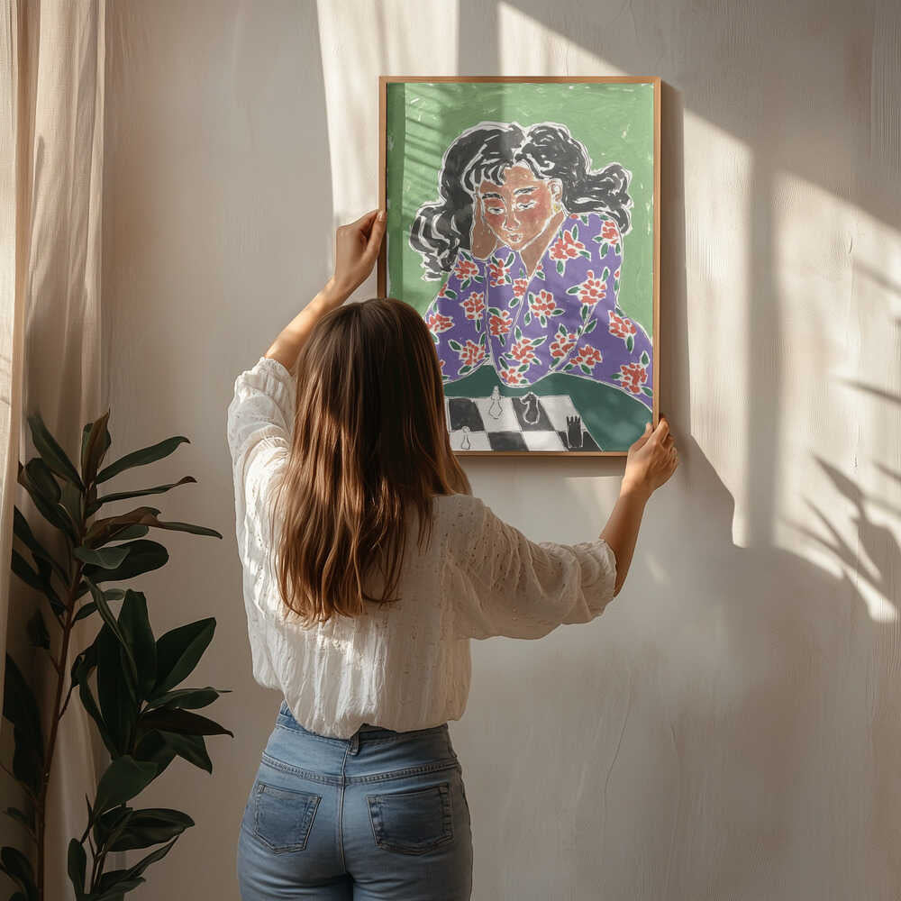 Tankefuld skakspiller plakat