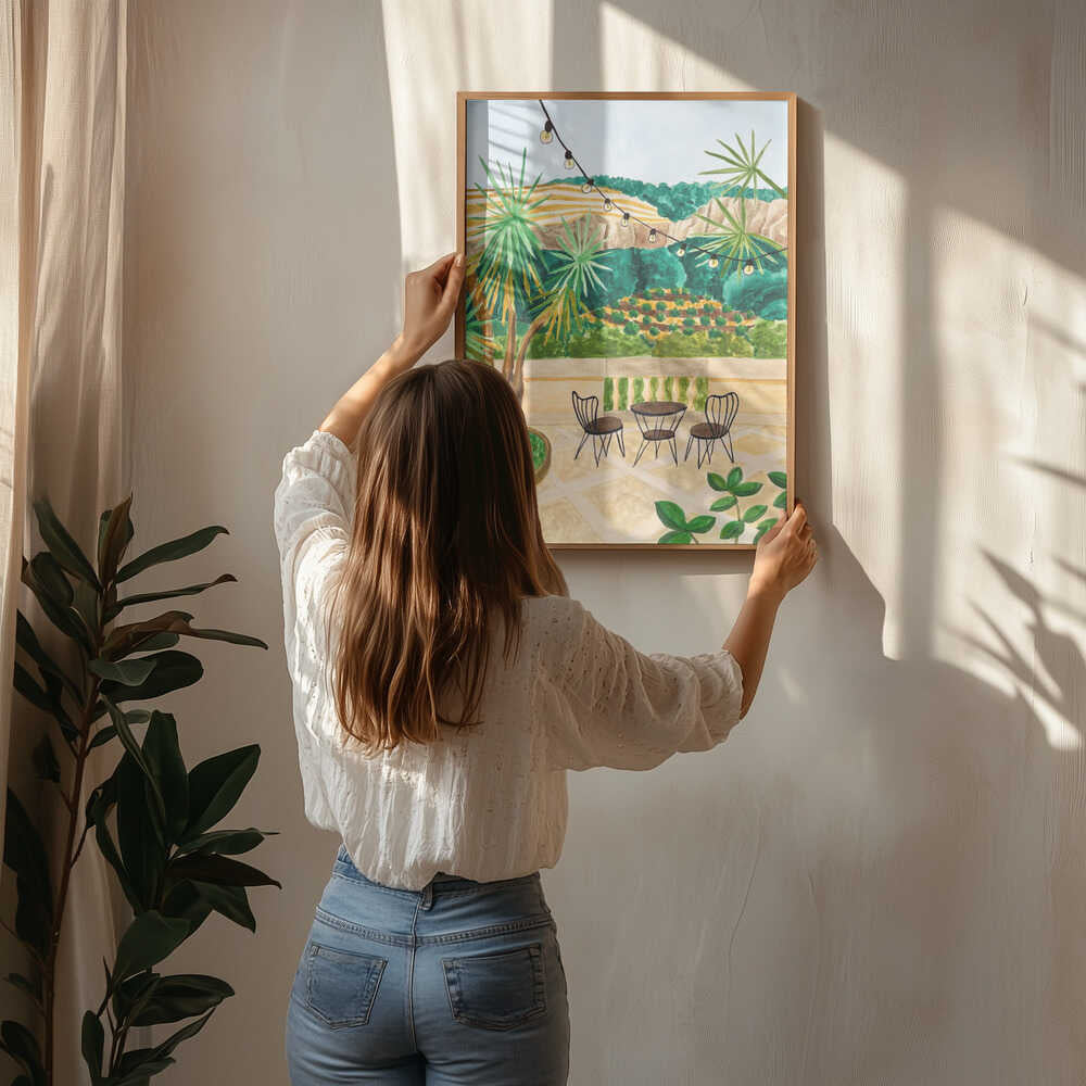 Frodig uteplatsutsikt Poster