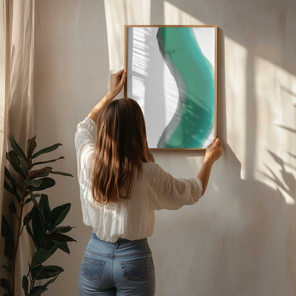 Grön flytande abstrakt Poster 