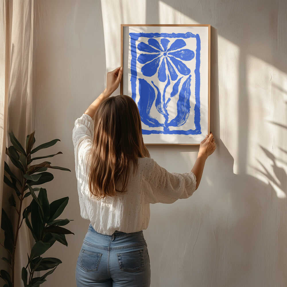 Blå blomster Poster