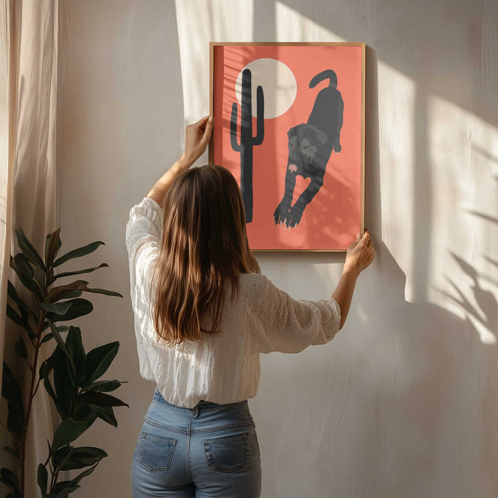 Svart Ökenhund Poster