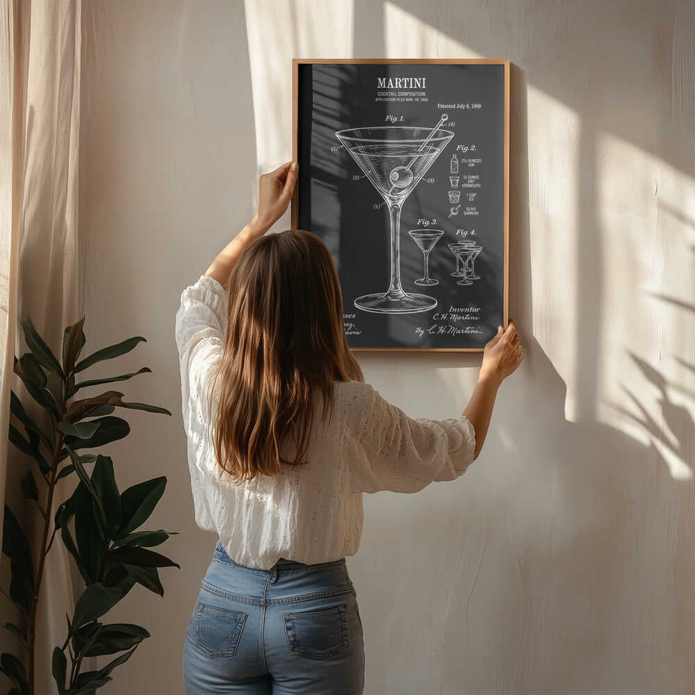 Classic Martini Patent Drawing Poster