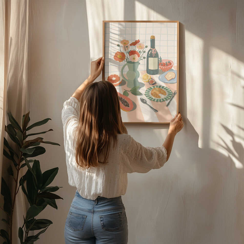 Färgglad frukost: Stilleben Poster