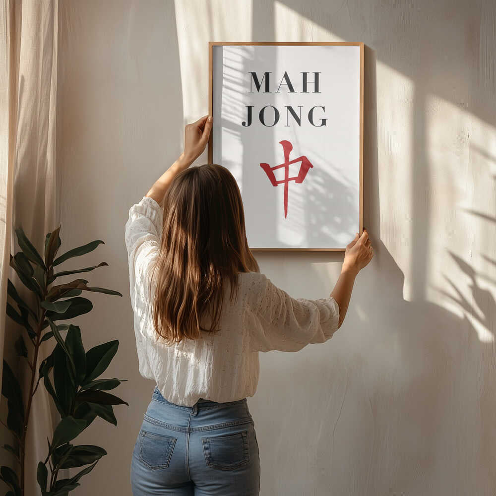 Mahjong Red Dragon Tile Poster