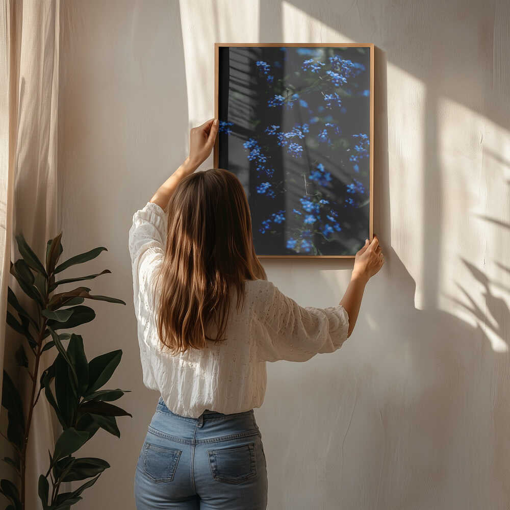 Midnattsblå Blommor Poster