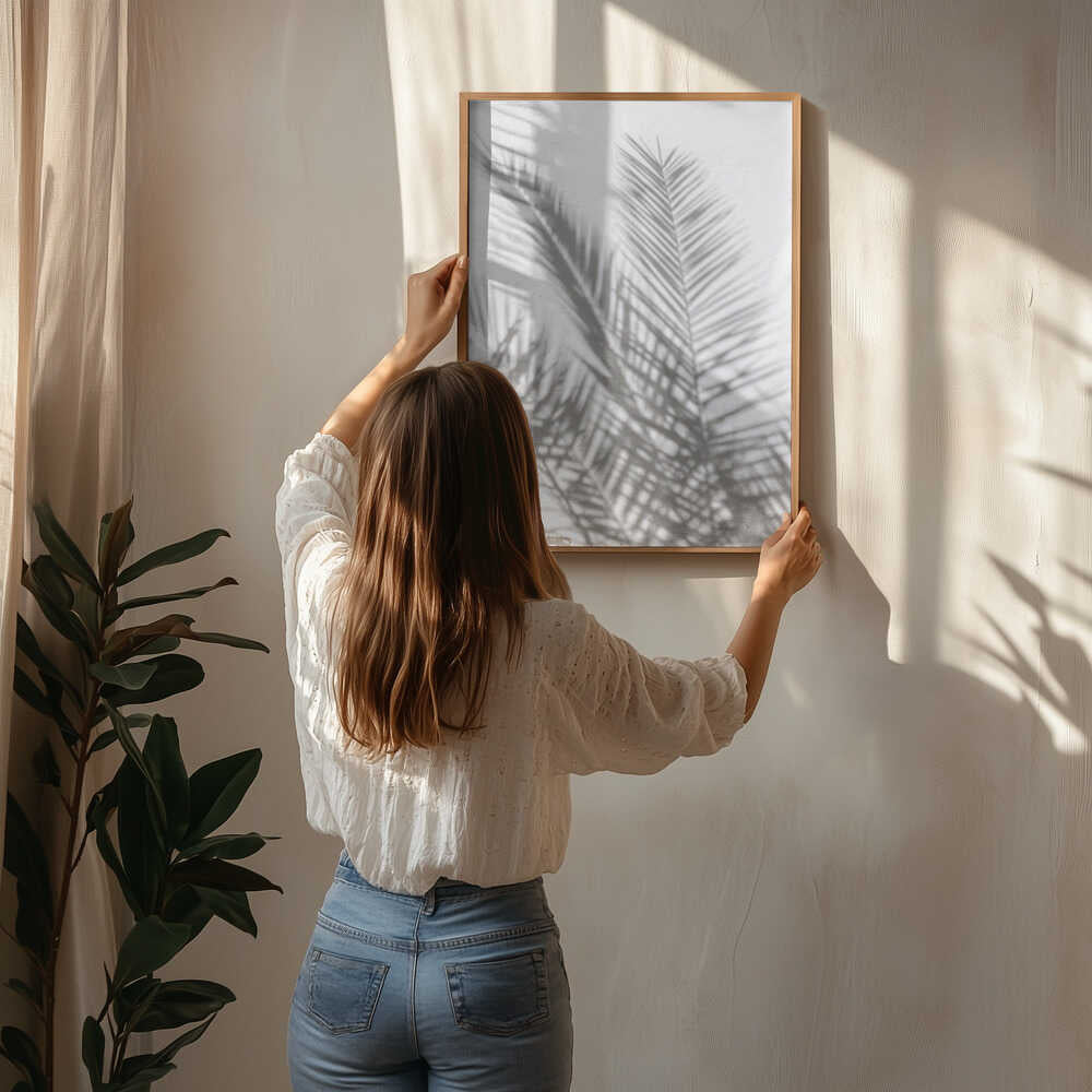 Solbelysta palmskuggor Poster