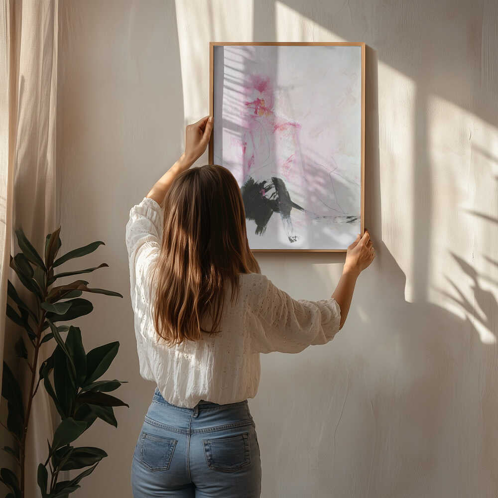 Abstrakt i rouge och svart Poster