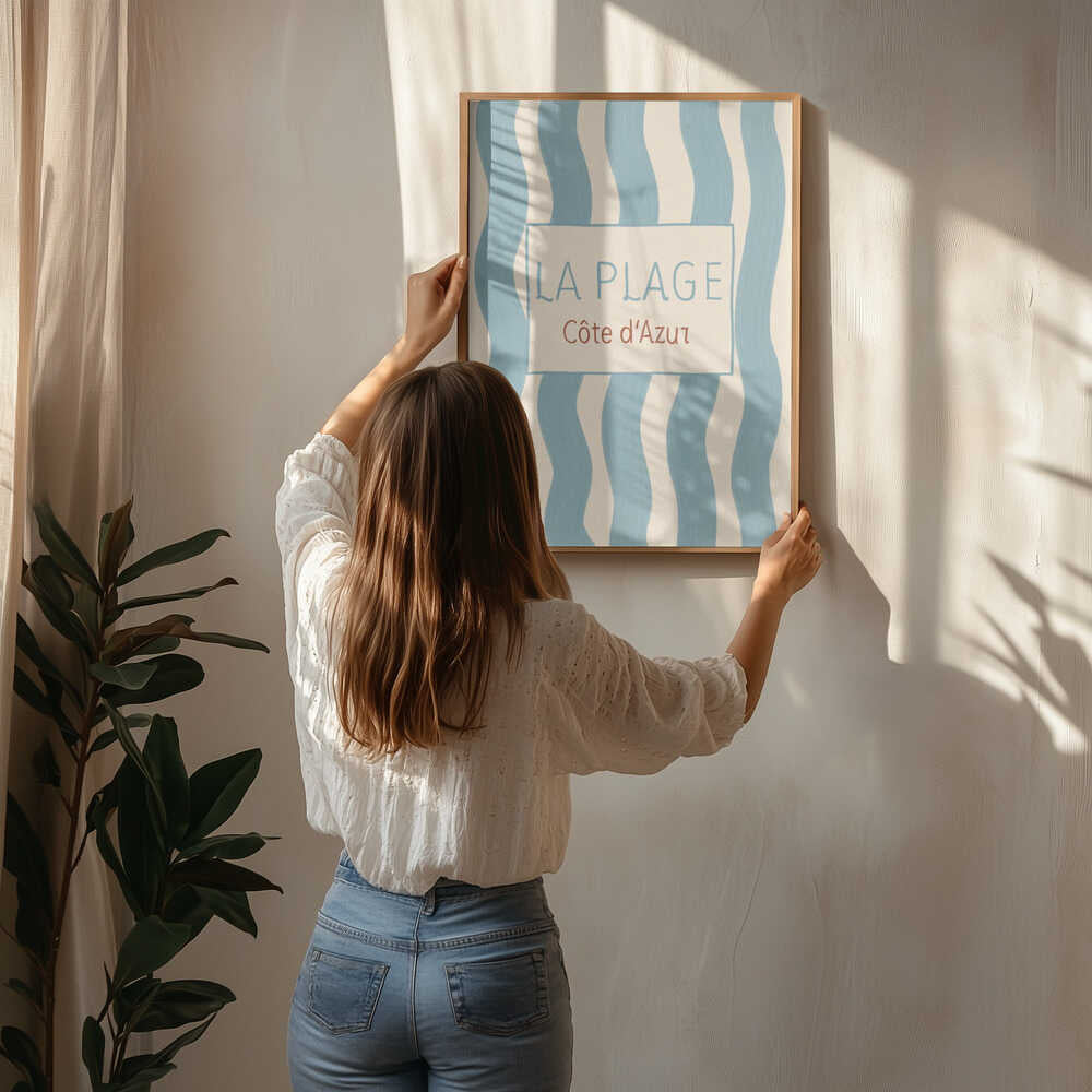 Côte d'Azur Beach Stripes Poster